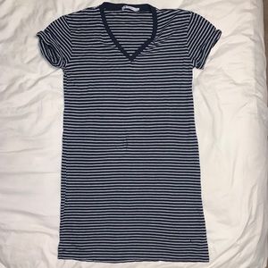 T by Alexander Wang Stripe Jersey T Shirt Dress